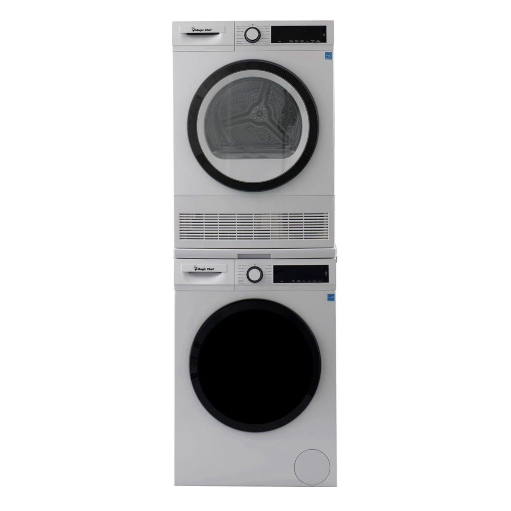 Magic Chef 4.0 cu. ft. Ventless, Condensing Front Load Stackable Electric Dryer, 24 in. in White in White