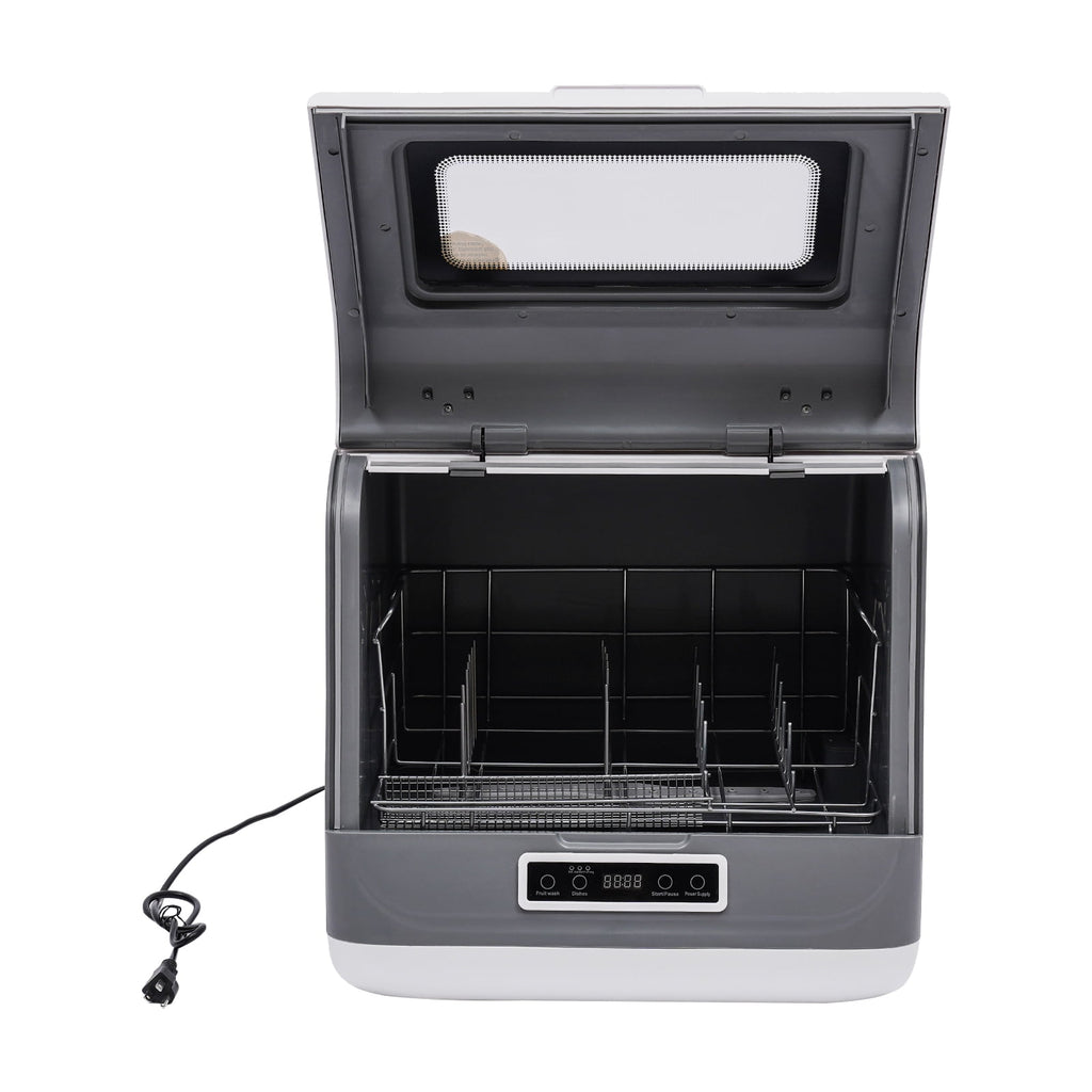 110V 800W Countertop Dishwasher with 3 Wash Modes ,Stainless Steel Portable Mini Dishwasher,Space-Saving,Ideal for Small Kitchens & RVs